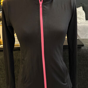 Black and Hot Pink Zipper Hoodie